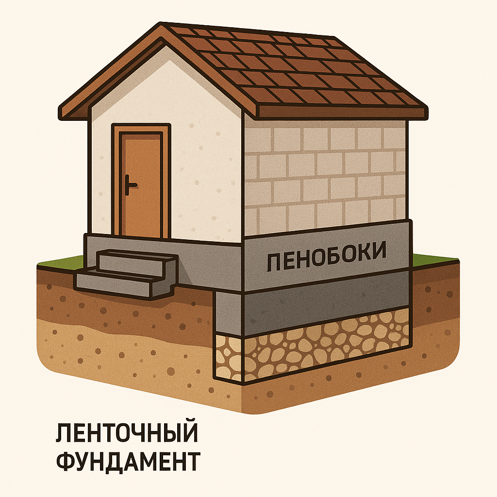Фундамент для бани из пеноблоков: какой выбрать и как построить