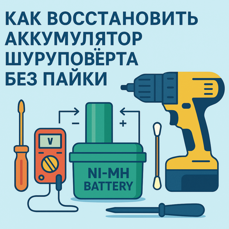 Как восстановить аккумулятор шуруповёрта без пайки