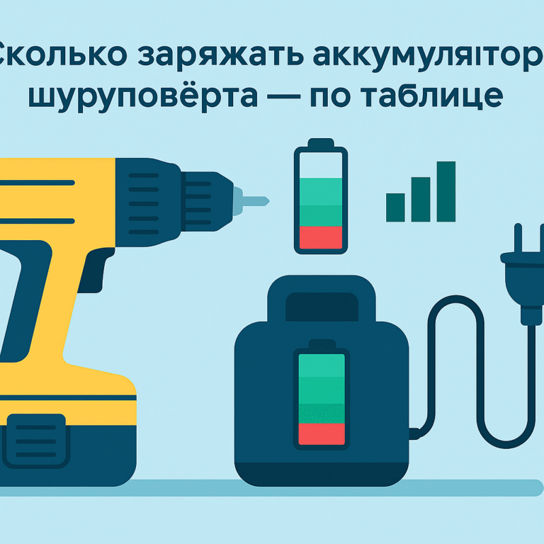 Сколько заряжать аккумулятор шуруповёрта — по таблице