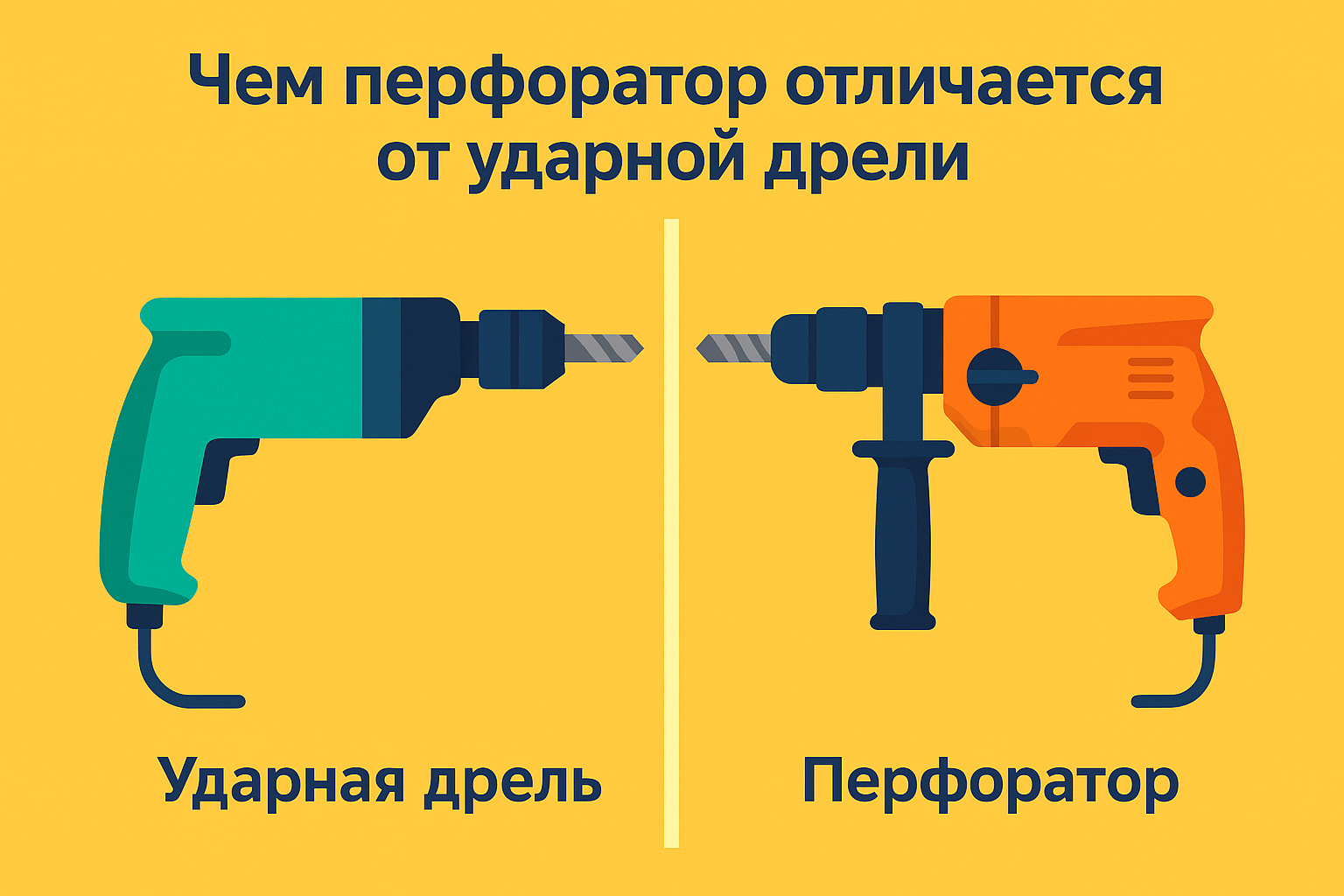 Чем перфоратор отличается от ударной дрели